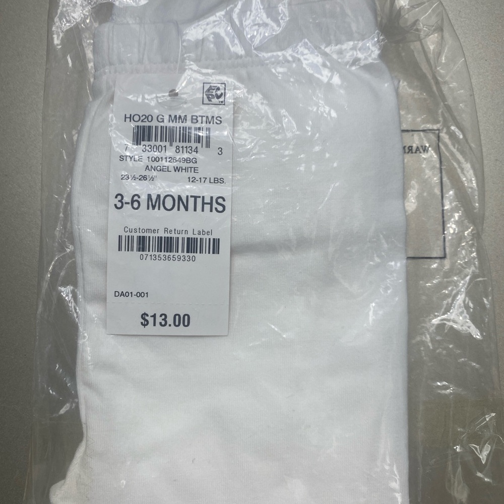White Baby Pants 3-6 Months NWT from Nordstrom